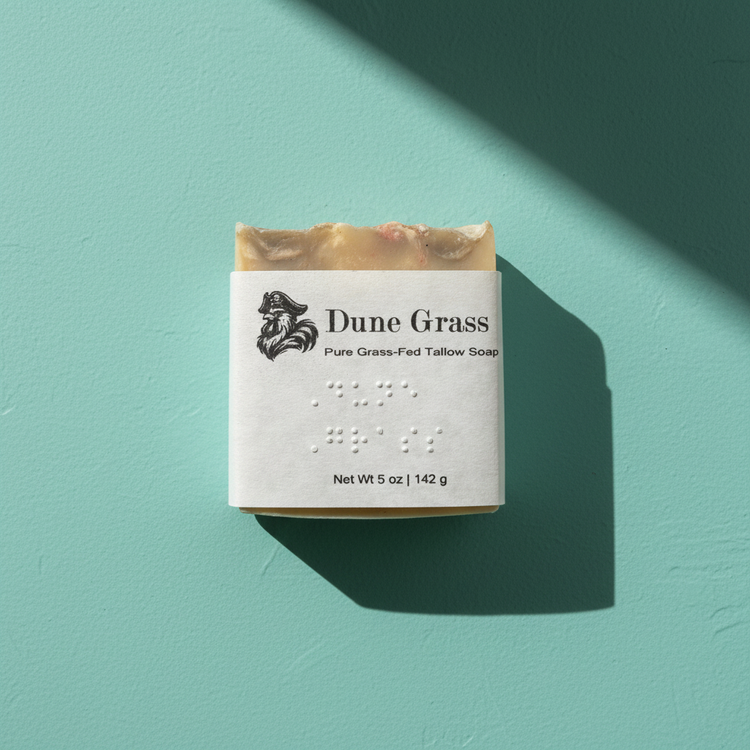Dune Grass — Blind Pirate Soap with full label and braille on the front of the label.