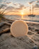Passage bar on driftwood (square bar solo sunset) Sailor's Mead Passage shampoo bar on driftwood at sunset beach, Certified Grass-Fed Tallow, Blind Pirate Soap Co.
