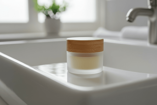 add a light yellow product inside the jar