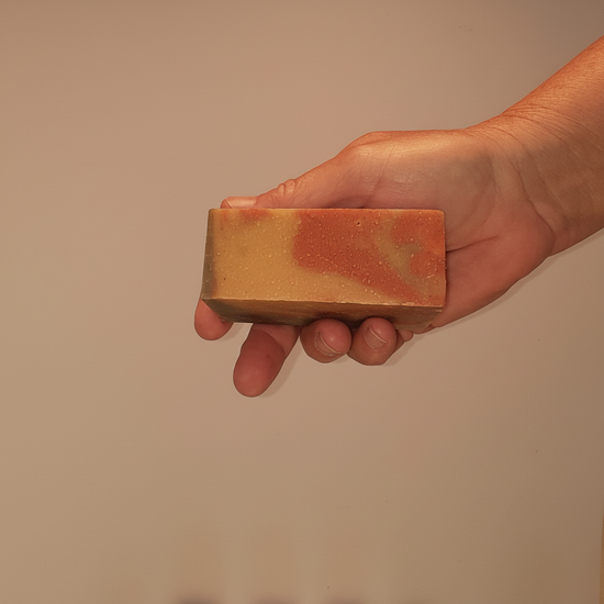 Rustic cut Dune Grass grass-fed tallow soap bar, earthy green and natural. Blind Pirate Soap Co.