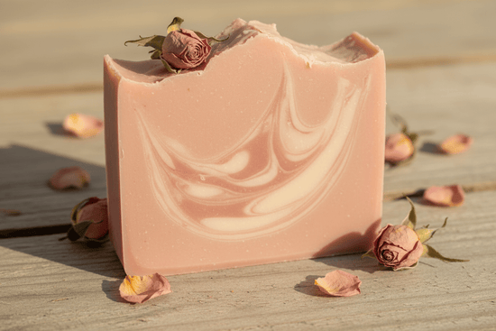 handmade artisan soap made of rose clay and tallow