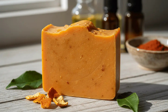 Sunshine & Citrus  - handmade tallow soap made with bergamot and orange, for an orange color bar 