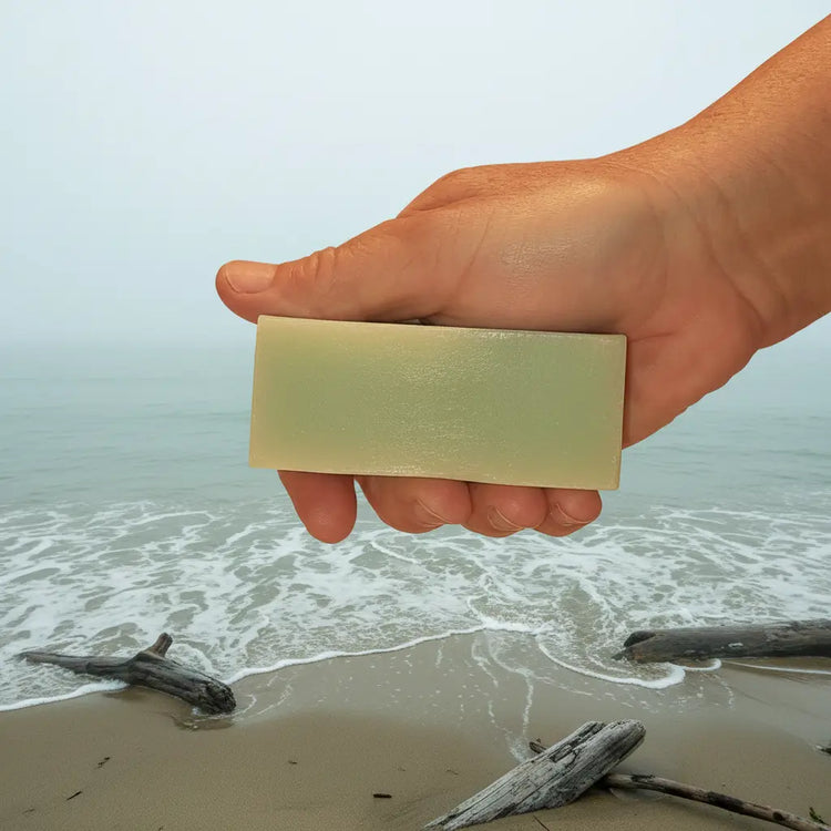 Ocean Soap Bar — in the Ballast Bar shape with a  Coastal Background