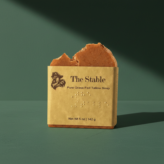 The Stable — Blind Pirate Soap with full label and braille on the front of the label.