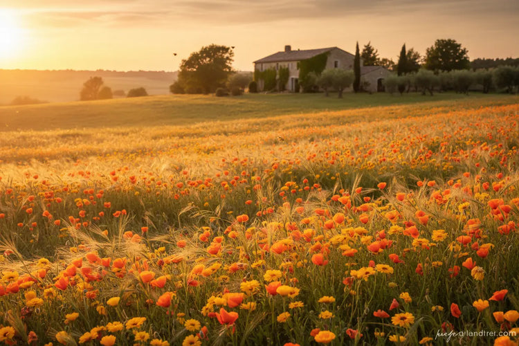 Wildflower Meadow on a golden rolling hillside.